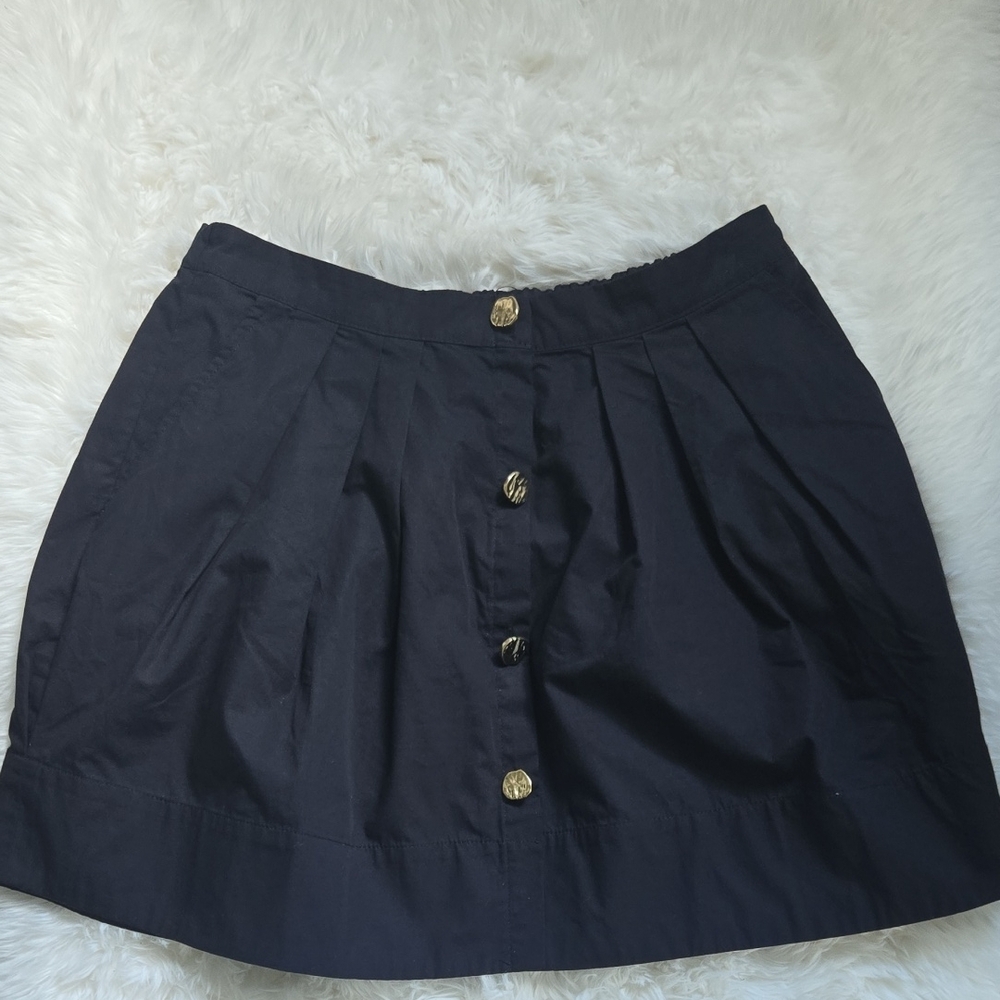 Anthropologie 🥰 Elegant Black Skirt with Gold Buttons
